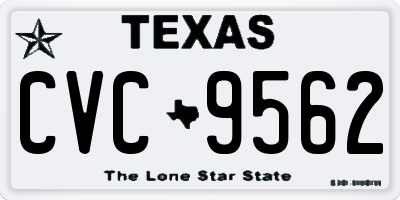 TX license plate CVC9562