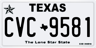 TX license plate CVC9581