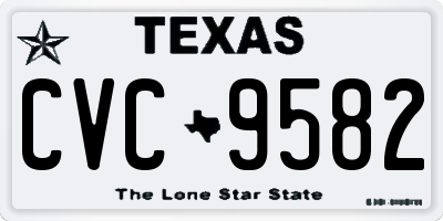 TX license plate CVC9582