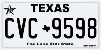 TX license plate CVC9598