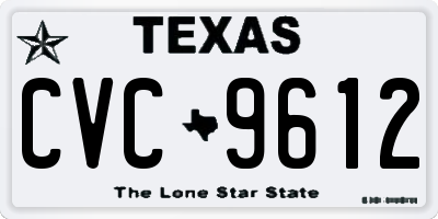 TX license plate CVC9612