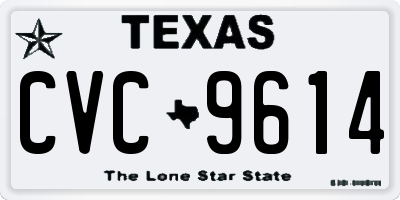 TX license plate CVC9614