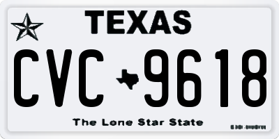 TX license plate CVC9618