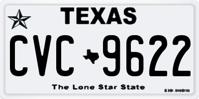 TX license plate CVC9622