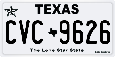 TX license plate CVC9626