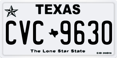 TX license plate CVC9630