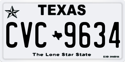 TX license plate CVC9634