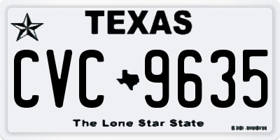 TX license plate CVC9635