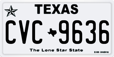 TX license plate CVC9636