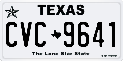 TX license plate CVC9641