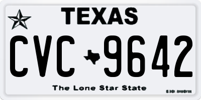 TX license plate CVC9642