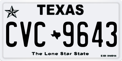 TX license plate CVC9643