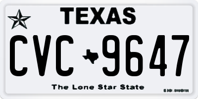 TX license plate CVC9647
