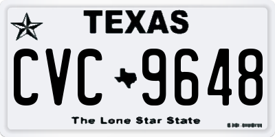 TX license plate CVC9648