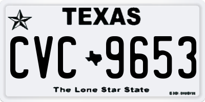TX license plate CVC9653
