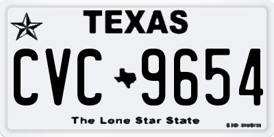 TX license plate CVC9654