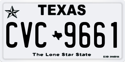 TX license plate CVC9661