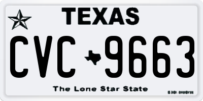 TX license plate CVC9663