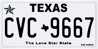 TX license plate CVC9667