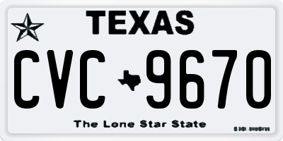 TX license plate CVC9670