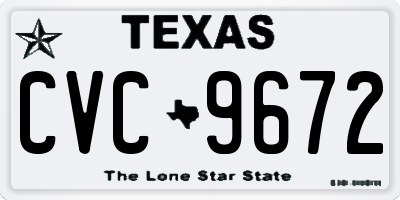 TX license plate CVC9672