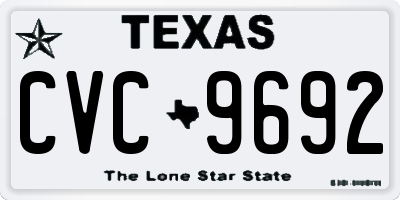 TX license plate CVC9692