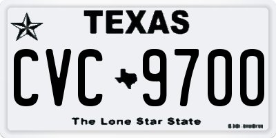 TX license plate CVC9700