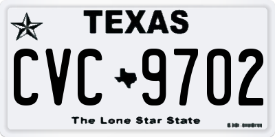 TX license plate CVC9702