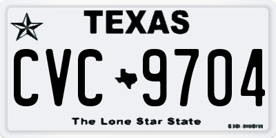 TX license plate CVC9704