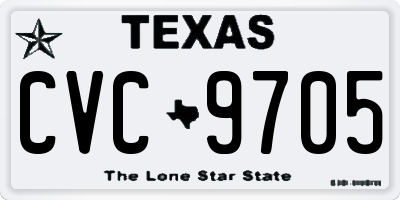 TX license plate CVC9705