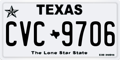 TX license plate CVC9706