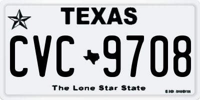 TX license plate CVC9708