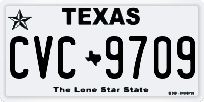 TX license plate CVC9709