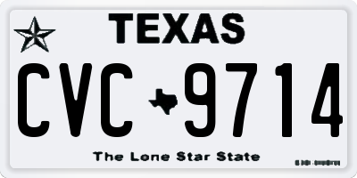 TX license plate CVC9714