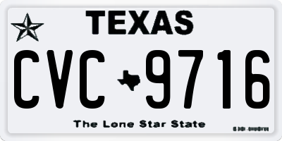 TX license plate CVC9716