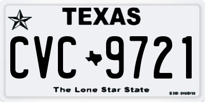 TX license plate CVC9721