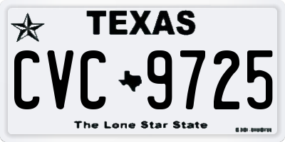 TX license plate CVC9725