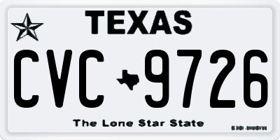 TX license plate CVC9726