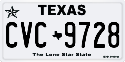 TX license plate CVC9728