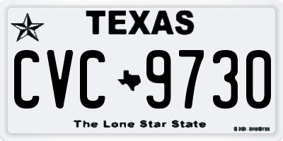 TX license plate CVC9730