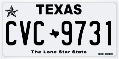 TX license plate CVC9731