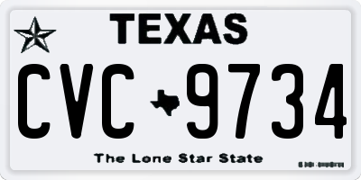 TX license plate CVC9734