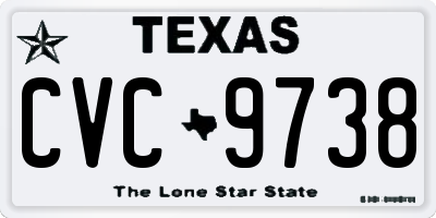 TX license plate CVC9738