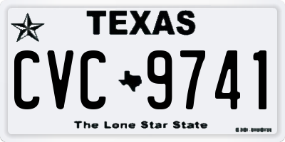 TX license plate CVC9741