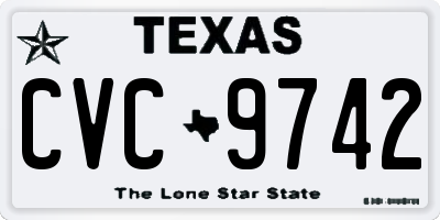 TX license plate CVC9742