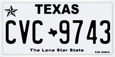 TX license plate CVC9743