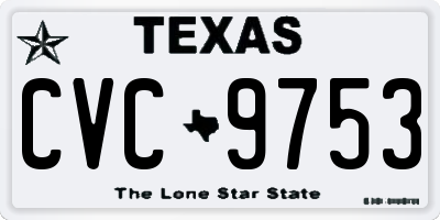 TX license plate CVC9753