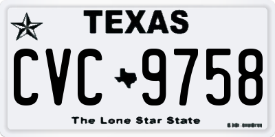 TX license plate CVC9758