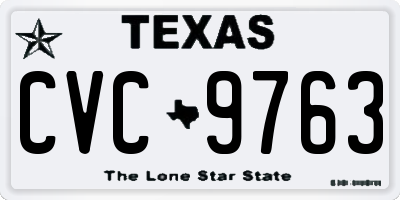 TX license plate CVC9763