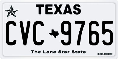 TX license plate CVC9765